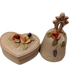 Ceramic Heart Box And Bell